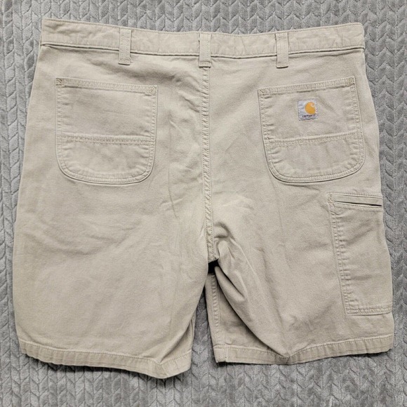 Carhartt Shorts Men’s 42 Beige Carpenter Relaxed Fit Workwear Stretch 102514–232 - Picture 8 of 10